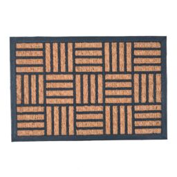 Nicola Spring Heavy Duty Door Mat - 60 x 40cm - Mosaic in Black - Size: 40 cm x 60 cm - thumbnail 1
