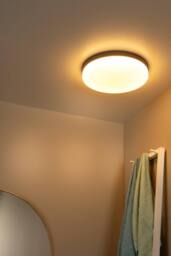 Netlighting Biskit Modern Ceiling Light Bathroom Ø 40cm LED 1x36W 2700K IP44 Black - thumbnail 4