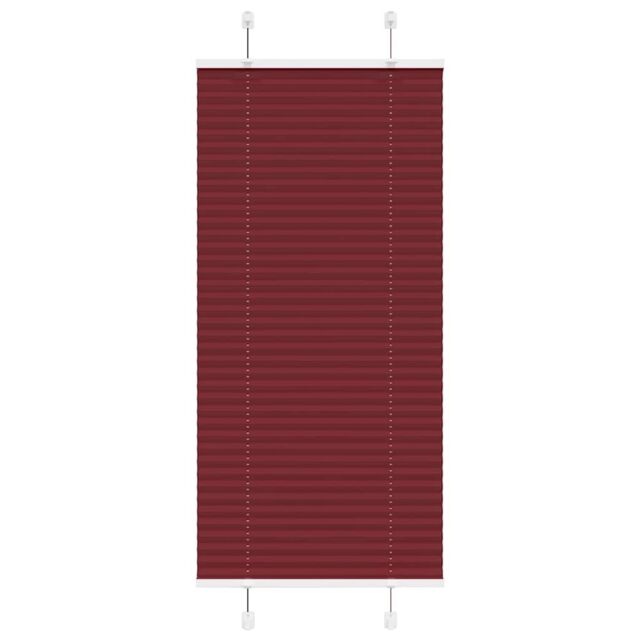 Berkfield Home Pleated Blind Bordeaux Red 65x150 cm Fabric Width 64.4 cm Polyester - image 1