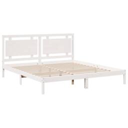 Berkfield Home Extra Long Bed Frame without Mattress¬†White 200x220 cm Solid Wood in White - thumbnail 3