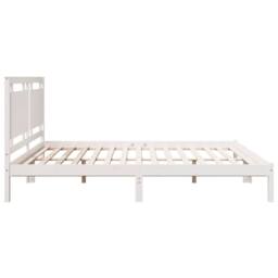 Berkfield Home Extra Long Bed Frame without Mattress¬†White 200x220 cm Solid Wood in White - thumbnail 5