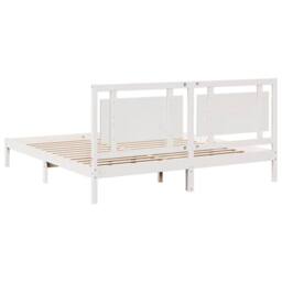 Berkfield Home Extra Long Bed Frame without Mattress¬†White 200x220 cm Solid Wood in White - thumbnail 6