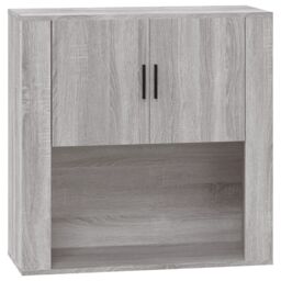 Berkfield Home Wall Cabinet Grey Sonoma 80x33x80 cm Engineered Wood - Size: 80 x 33 x 80 cm - thumbnail 2