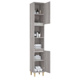 Berkfield Home Bathroom Cabinet Grey Sonoma 30x30x190 cm Engineered Wood - Size: 30 x 30 x 190 cm - thumbnail 5