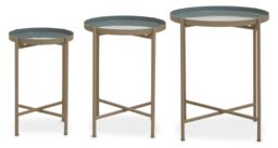 Orsina Set of 3 Modern Side Tables, Grey & Gold Metal End Tables, Gold Side Tables, Side Tables for Living Room - thumbnail 6