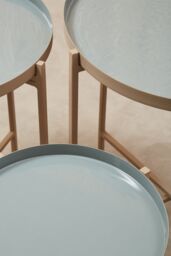 Orsina Set of 3 Modern Side Tables, Grey & Gold Metal End Tables, Gold Side Tables, Side Tables for Living Room - thumbnail 4