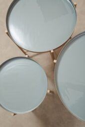 Orsina Set of 3 Modern Side Tables, Grey & Gold Metal End Tables, Gold Side Tables, Side Tables for Living Room - thumbnail 3