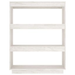 Berkfield Home Book Cabinet/Room Divider White 80x35x103 cm Solid Pinewood - Size: 80 x 35 x 103 cm - thumbnail 5