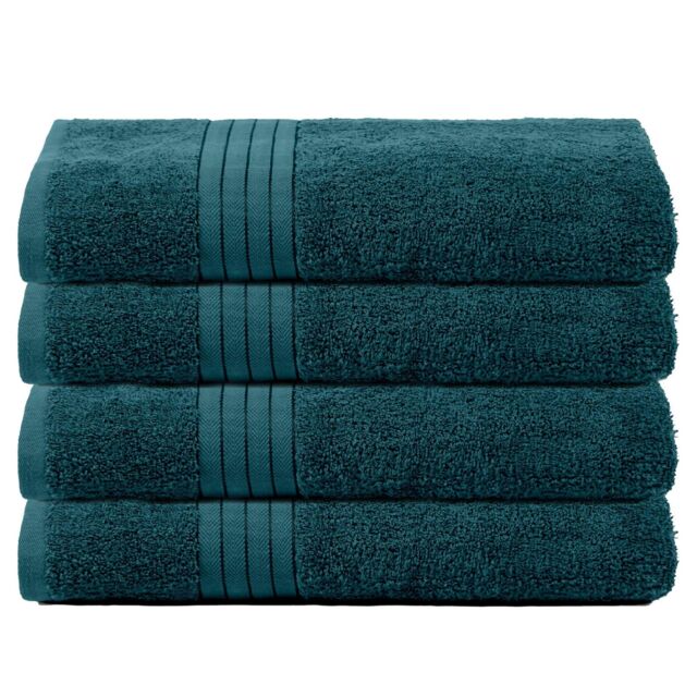 OHS 4 Pack of 100% Cotton Bath Sheet Bathroom Towel in Teal - image 1