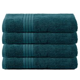 OHS 4 Pack of 100% Cotton Bath Sheet Bathroom Towel in Teal