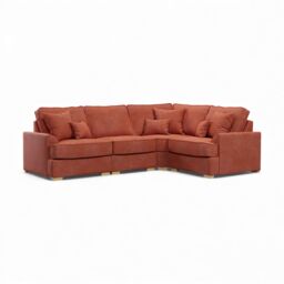 The Great Sofa Company Ophelia Right Hand Facing Chenille Corner Sofa in Red - Size: 3 Seater - thumbnail 2
