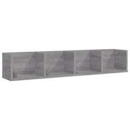Berkfield Home Decorative CD Wall Shelf Grey Sonoma 100x18x18 cm Engineered Wood - Size: 100 x 18 x 18 cm - thumbnail 3