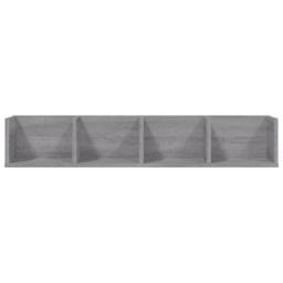 Berkfield Home Decorative CD Wall Shelf Grey Sonoma 100x18x18 cm Engineered Wood - Size: 100 x 18 x 18 cm - thumbnail 4