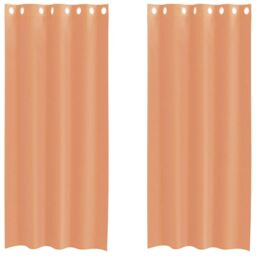 Berkfield Home Voile Curtains with Grommets 2 pcs Terracotta in Brown - thumbnail 2
