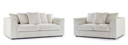 Snugg Furniture UK Limited (3+2 Seater) Milo Jumbo Cord 3 & 2 Seater Sofa in Cream