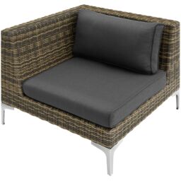 tectake Villanova Modular Rat Set, Aluminum, Right Corner in Dark Grey - Size: 1 Seater - thumbnail 1