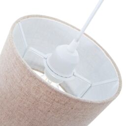 Happy Homewares Small Round Drum Oatmeal Linen Fabric Shade in Light Beige - Size: 8 inches - thumbnail 4