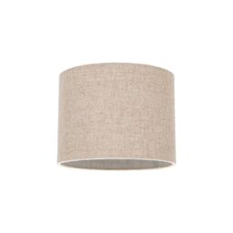 Happy Homewares Small Round Drum Oatmeal Linen Fabric Shade in Light Beige - Size: 8 inches - thumbnail 1