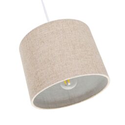 Happy Homewares Small Round Drum Oatmeal Linen Fabric Shade in Light Beige - Size: 8 inches - thumbnail 3