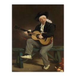 Artery8 Edouard Manet Framed Wall Art Print The Spanish Singer Portrait in Brown - Size: A4 - thumbnail 3