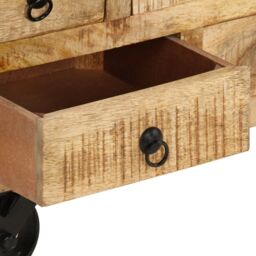 Berkfield Home Coffee Table Rough Mango Wood 70x70x40 cm in Brown - Size: 70 x 70 x 40 cm - thumbnail 6