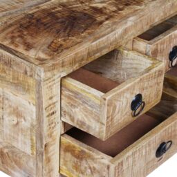 Berkfield Home Coffee Table Rough Mango Wood 70x70x40 cm in Brown - Size: 70 x 70 x 40 cm - thumbnail 5