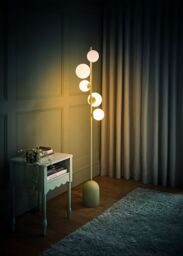 ValueLights Marlow Opaque Glass Globe 5 Way Floor Lamp in Green - thumbnail 2