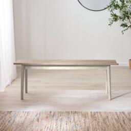 FurnitureboxUK Lynton Large White & Light Grey Wooden Dining Table & 2 Benches - thumbnail 8