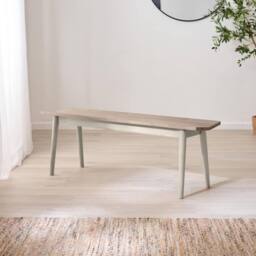 FurnitureboxUK Lynton Large White & Light Grey Wooden Dining Table & 2 Benches - thumbnail 7
