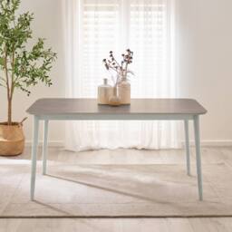FurnitureboxUK Lynton Large White & Light Grey Wooden Dining Table & 2 Benches - thumbnail 3