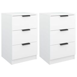Berkfield Home Bedside Cabinets 2 pcs White 40x36x65 cm - Size: 40 x 36 x 65 cm - thumbnail 2