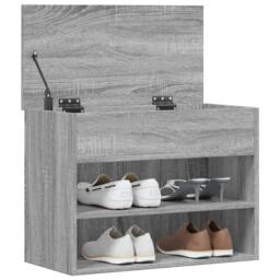 Berkfield Home Shoe Bench Grey Sonoma 60x30x45 cm Engineered Wood - Size: 60 x 30 x 45 cm - thumbnail 4