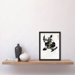 Artery8 Numata Kashu Framed Wall Art Jungle Nightjar Bird Fight Japan - Size: A4 - thumbnail 2