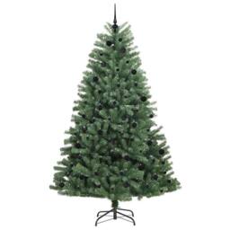 Berkfield Home Artificial Hinged Christmas Tree Green 240 cm PVC & Metal - thumbnail 4