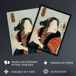 "Artery8 Courtesan Shiraito Vintage Japanese Kuniyoshi Wall Art Poster Print - Size: W18"" x H24""" - thumbnail 2