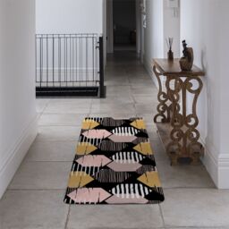 Benjamin Tate Design Yellow White & Pink Hexagons Runner Rug in Natural - Size: 67 cm x 230 cm - thumbnail 3