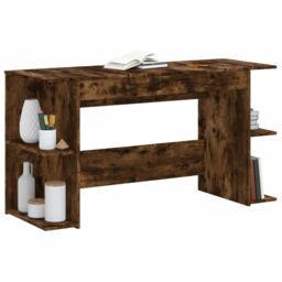 Berkfield Home Desk Smoked Oak 140x50x75 cm Engineered Wood in Brown - Size: 140 x 50 x 75 cm - thumbnail 3