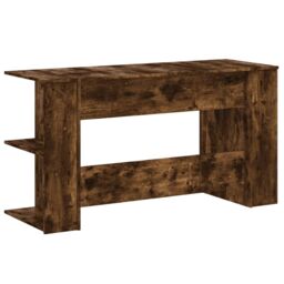 Berkfield Home Desk Smoked Oak 140x50x75 cm Engineered Wood in Brown - Size: 140 x 50 x 75 cm - thumbnail 6