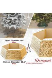 Deco Express Christmas Tree Skirt Gold Xmas Décor Decoration - thumbnail 2