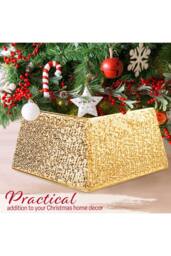 Deco Express Christmas Tree Skirt Gold Xmas Décor Decoration - thumbnail 3