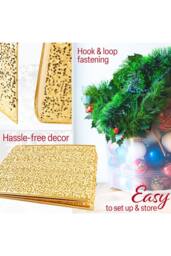 Deco Express Christmas Tree Skirt Gold Xmas Décor Decoration - thumbnail 4