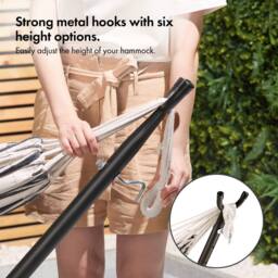 VonHaus 2 Person Freestanding Outdoor Hammock with Stand in White - Size: 1 Pack - thumbnail 5