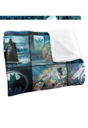 Batman Blanket, 152x127 cm, Batcave Tiles Silky Touch Super Soft Throw Blanket in White - Size: 152x127 cm - thumbnail 3