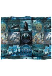 Batman Blanket, 152x127 cm, Batcave Tiles Silky Touch Super Soft Throw Blanket in White - Size: 152x127 cm