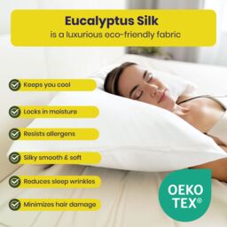 Brightr Sleep Copper-Infused Eucalyptus Silk Pillowcase in White - Size: Standard Pillow Case - thumbnail 5