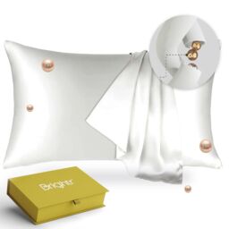 Brightr Sleep Copper-Infused Eucalyptus Silk Pillowcase in White - Size: Standard Pillow Case