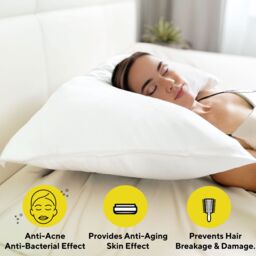 Brightr Sleep Copper-Infused Eucalyptus Silk Pillowcase in White - Size: Standard Pillow Case - thumbnail 2