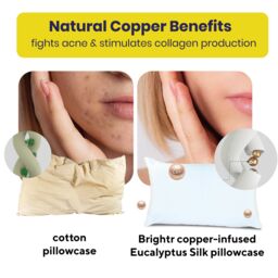 Brightr Sleep Copper-Infused Eucalyptus Silk Pillowcase in White - Size: Standard Pillow Case - thumbnail 3