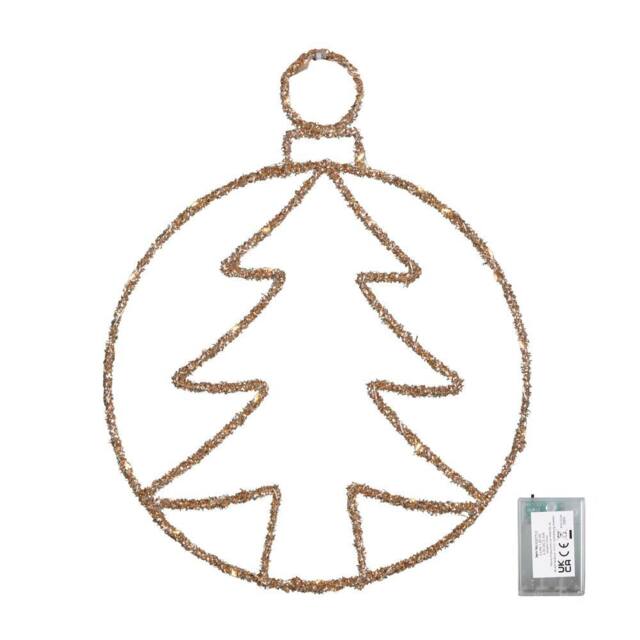 Samuel Alexander 49cm Light up Gold Christmas Tree Ball with Twinkling LEDs - image 1