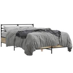 Berkfield Home Bed Frame without Mattress Sonoma Oak 120x190 cm Small Double in Light Tan - thumbnail 1